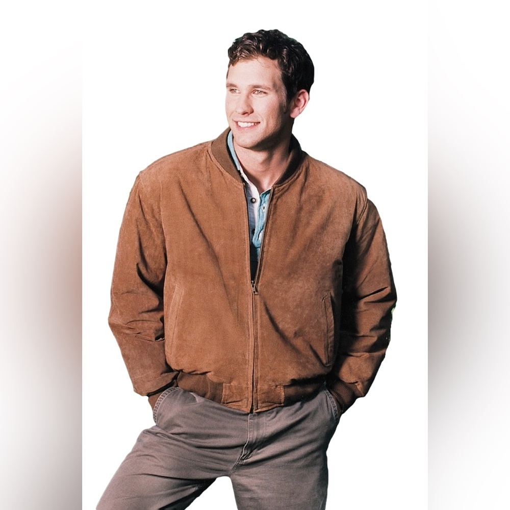 Austin Clothing Co. Brown suede pig split leater Bomber Jacket